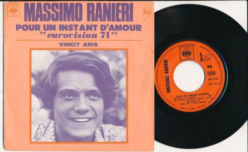 EUROVISION 1971 45 TOURS 7" FRANCE MASSIMO RANIERI POUR UN INSTANT D'AMOUR - Afbeelding 1 van 1