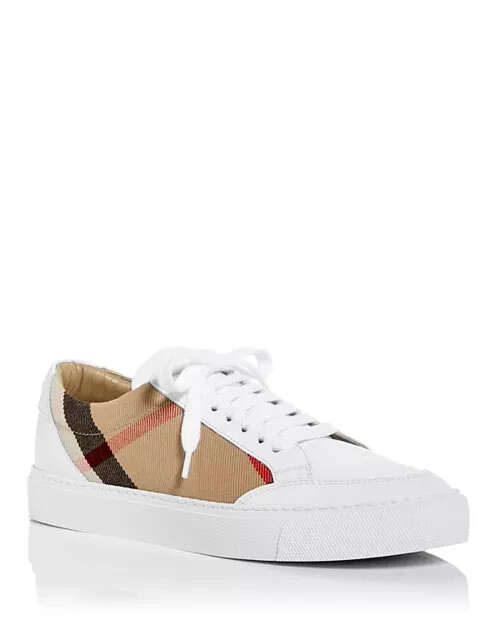 関税・送料込 Burberry Vintage Check スニーカー Burberry Men's Vintage Check Canvas Low-Top Sneakers