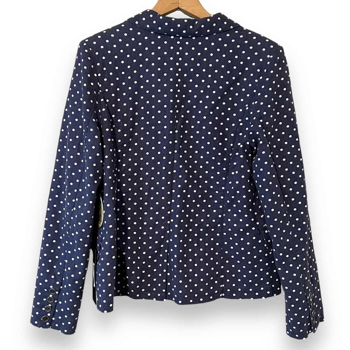 L'atelier mode de l'atelier Polka Dot Blue Linen Button