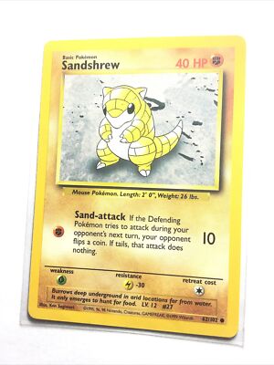 SANDSHREW - 62/102 - Base Set - Pokemon Card - NM