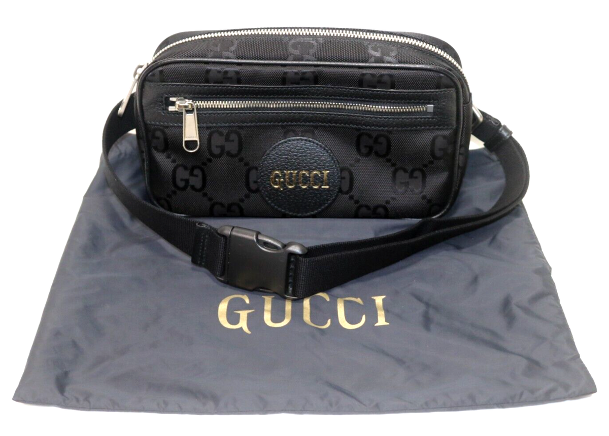 GUCCI Off The Grid GG Nylon Belt Bag Black 631341 With Dust GUCCI Off The Grid GG Nylon Belt Bag Black 631341 With Dust