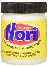 Yasutomo Nori Paste 10 oz Slow Drying Natural Adhesive for Arts and Crafts