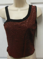 Body Wrappers glittered dance Top Small adult brown asymmetrical 8878