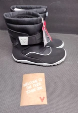 Vivobarefoot Yeti Boots JUNIORS SZ EU37 US5.5 BLACK Snow Waterproof DRAWSTRING
