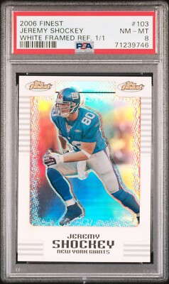 2006 TOPPS FINEST WHITE FRAMED REFRACTOR 1/1 JEREMY SHOCKEY #103