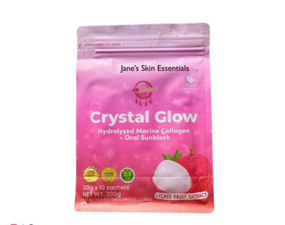 Crystal Glow 50,000mg Hydrolyzed Marine Collagen Mix, 10 Sachets