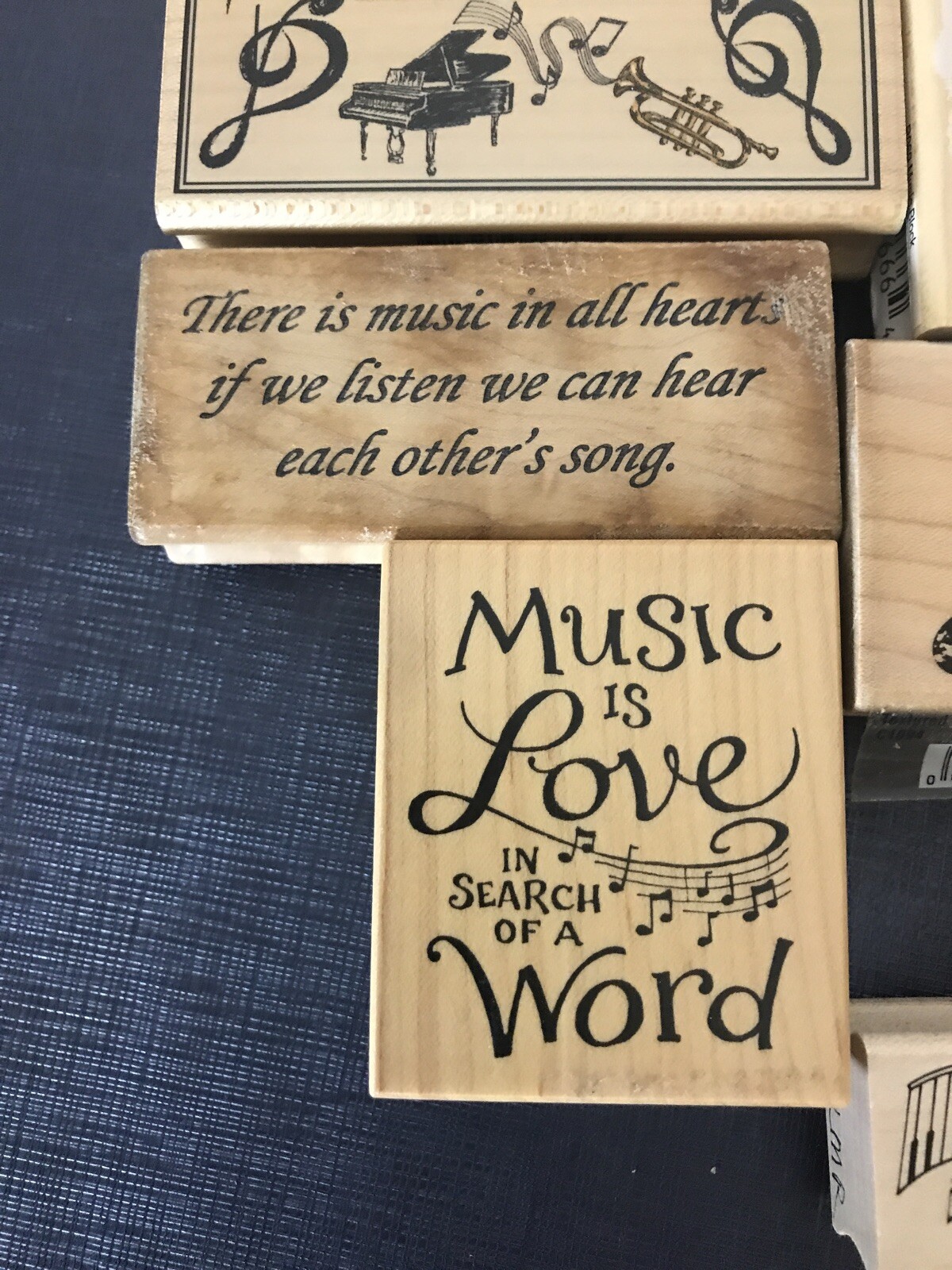 Music Theme Wood Mounted Rubber Stamps Baby Piano Lessons Musical Notes/8