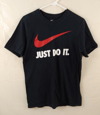 Nike Mens T Shirt Medium Short Sleeve Tee Just Do It Graphic Red Swoosh Athletic
