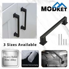 Square Matte Black Solid Cabinet Handles Pull...