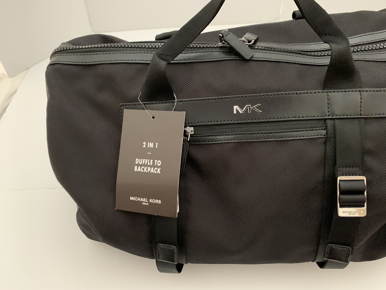 Michael Kors Kent Sport Unisex Mens Weekender Black Leather Travel Bag