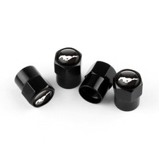 Compatible With Ford Mustang 4pcs Tire Valve Stem Caps Black Anodized Aluminum Compatible With Ford Mustang 4pcs Tire Valve Stem Caps Black Anodized Aluminum