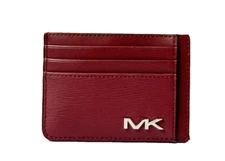 MICHAEL KORS COPPER SLIM CARD CASE WALLET DARK CHERRY