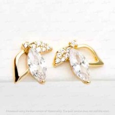 Lab Created Diamond 2Ct Marquise Cut Women's Stud Earring 14K Yellow Gold Plated