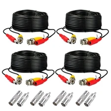 4 X 125Ft Video&Power Cable for Night Owl HD CCTV Security Camera Wire Cord