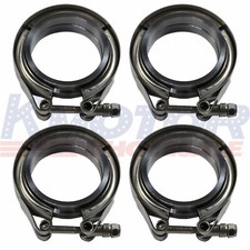 Stainless Steel 2.5 V-band Flange Clamp Kit 4 Pcs For Turbo Exhaust Downpipes Stainless Steel 2.5 V-band Flange Clamp Kit 4 Pcs For Turbo Exhaust Downpipes