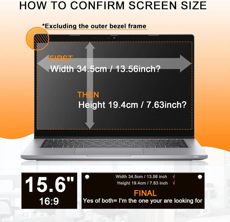 15.6 Inch 16:9 Privacy Filter for 0A61771 Lenovo ThinkPad Edge E520 L520 T510 - Image 4 of 4