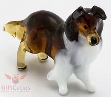 Art Blown Glass Figurine of the Sheltie  Collie Shetland Sheepdog dog