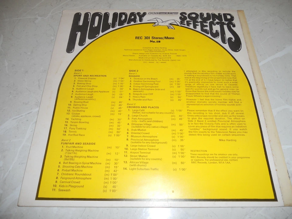 The BBC Sound Effects Library - Sound Effects No.18 - Holiday EX - Image 2 of 4