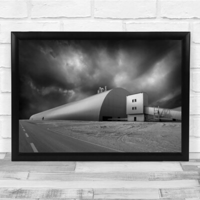 Zementfabrik Architektur Schwarzweiß Industrie Wandkunstdruck