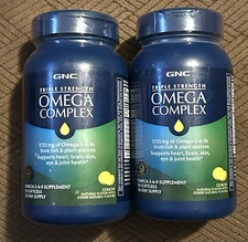 Lot 2  GNC Triple Strength Omega Complex Fish Oil, 1725mg Omega 3 6 9 Exp 12/26