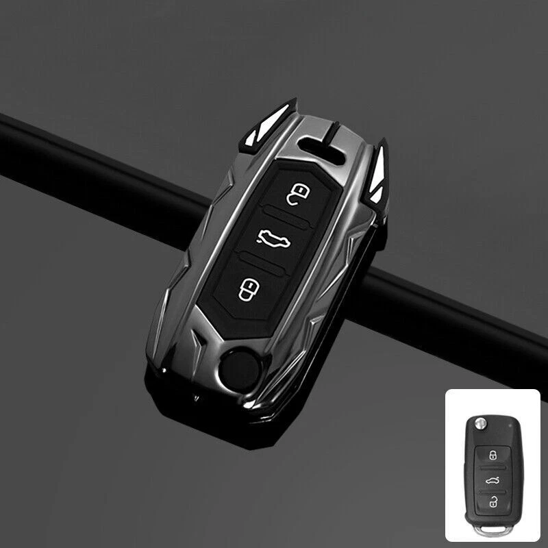 Zinc Alloy Silicone Car Key Fob Case Cover For VW Volkswagen Polo Golf For Skoda - Image 2 of 2