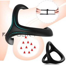 Men Ball Stretcher Delay Ring Scrotum Testicle Pendant Chastity Cage CBT Male