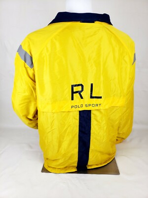 Vintage Ralph Lauren Polo Sport L Large Wind Breaker hi-vis Jacket