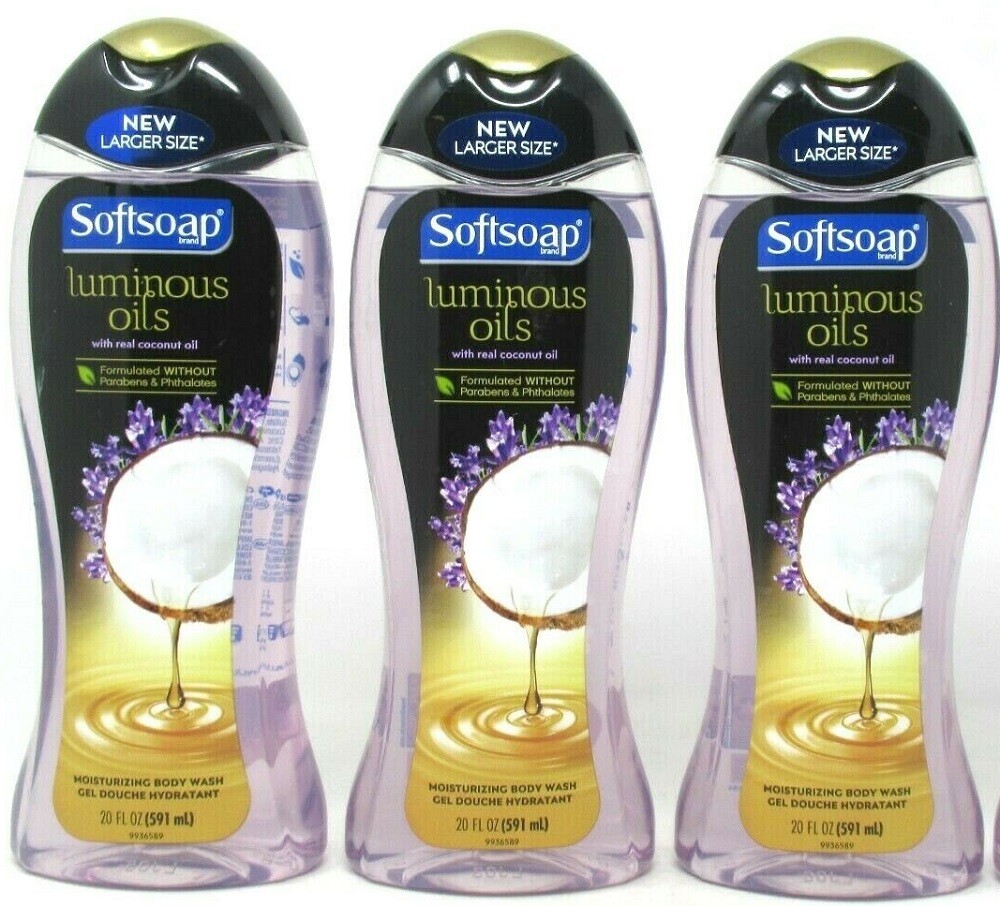 (3) Softsoap Luminous Oils Moisturizing Body Wash Coconut Lavender Oils