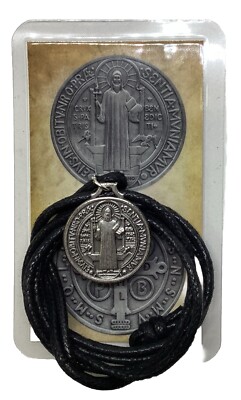 Medalla San Benito Medal St Benedict 1  Holy Card Necklace Favors Protection