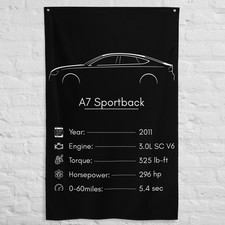 A7 Sportback 2011 Car Silhouette Flag 3x5 ft Garage Banner Man Cave Wall Decor