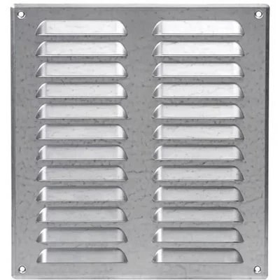 Grille de ventilation métallique carrée 260x280 mm zinc - MR2628Zn - Photo 1/3