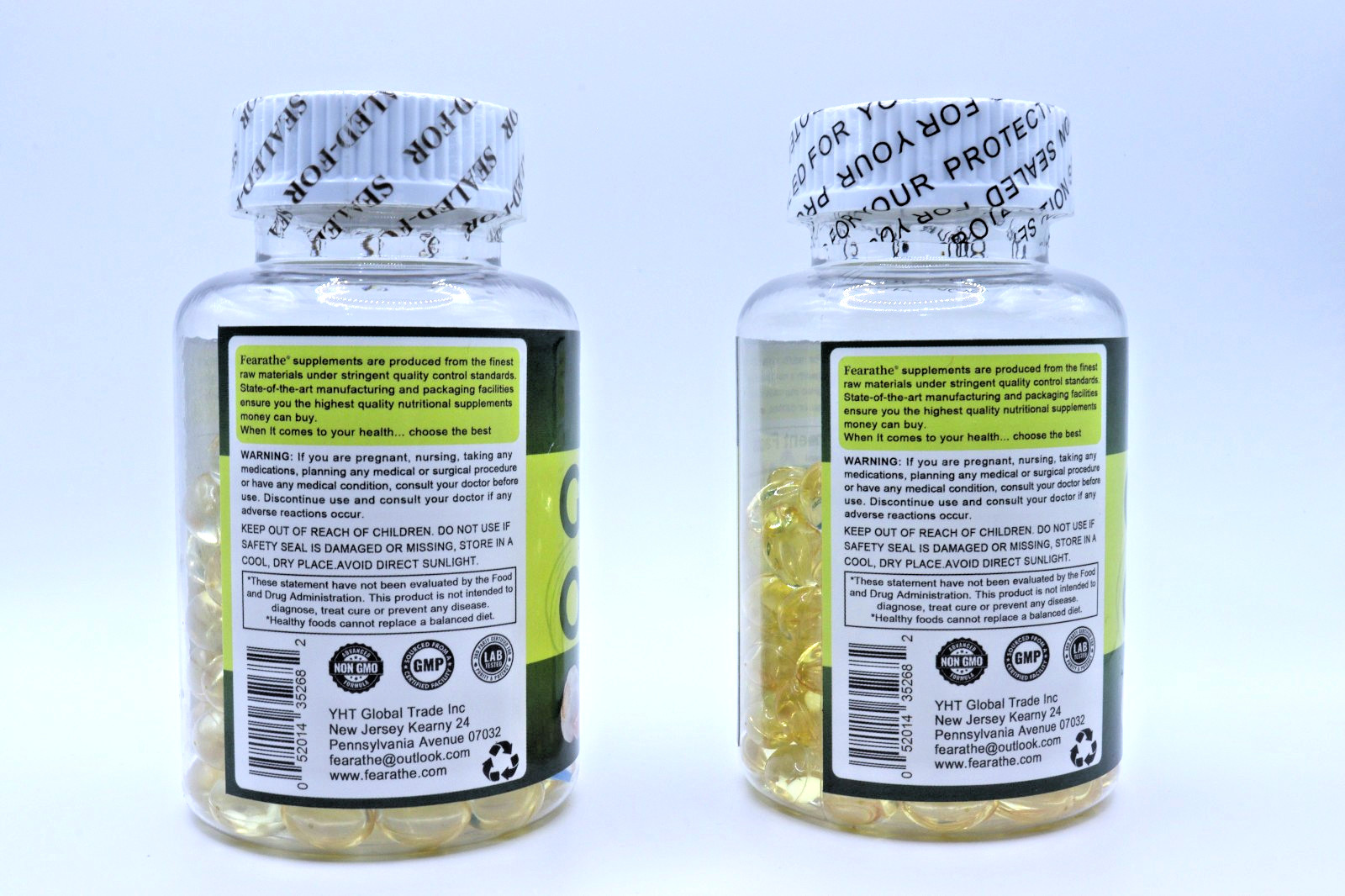 Fearathe Garlic Oil Dietary Supplement 5000 mg 120 capsules Per Bottle, Lot of 2