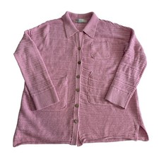 FP Beach Free People Pink Cotton Knit Button Down Cardigan Sweater XS OB1321933