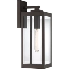 Westover 1-Light Medium Outdoor Wall Lantern in Transitional Style 17 Inches