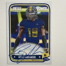 2024 Onyx Vintage Football BRYCE UNDERWOOD RC On Card AUTO Michigan QB 1st Card