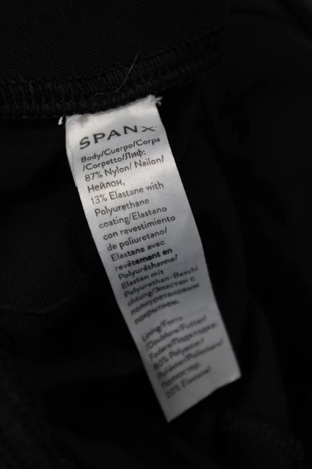 Spanx Mujer Tiro Alto Elastizado Tejido Brillo Tobillo Leggings Negros Talla Mediana Foto 4 de 4