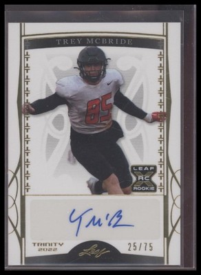 2022 Leaf Trinity #BA-TMB Trey McBride Gold #/75