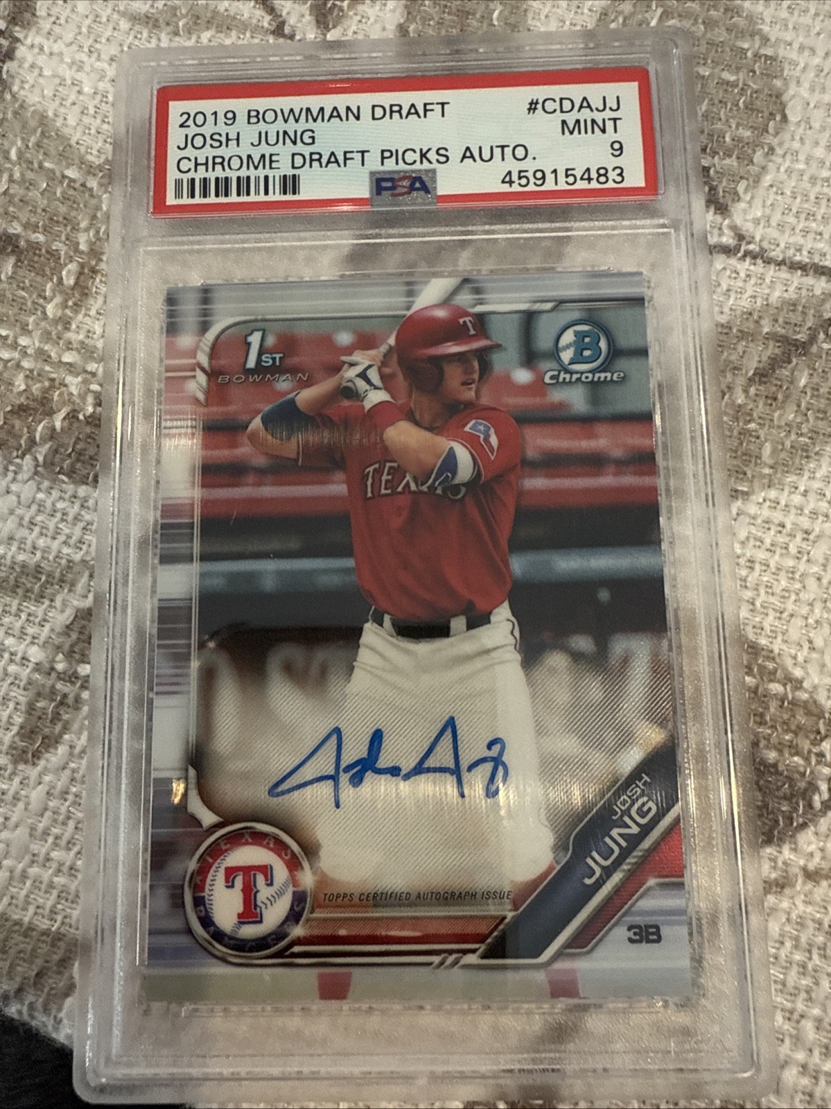 2019 Bowman Draft Chrome Draft Picks Josh Jung Auto Rc PSA 9 Mint CDA-JJ