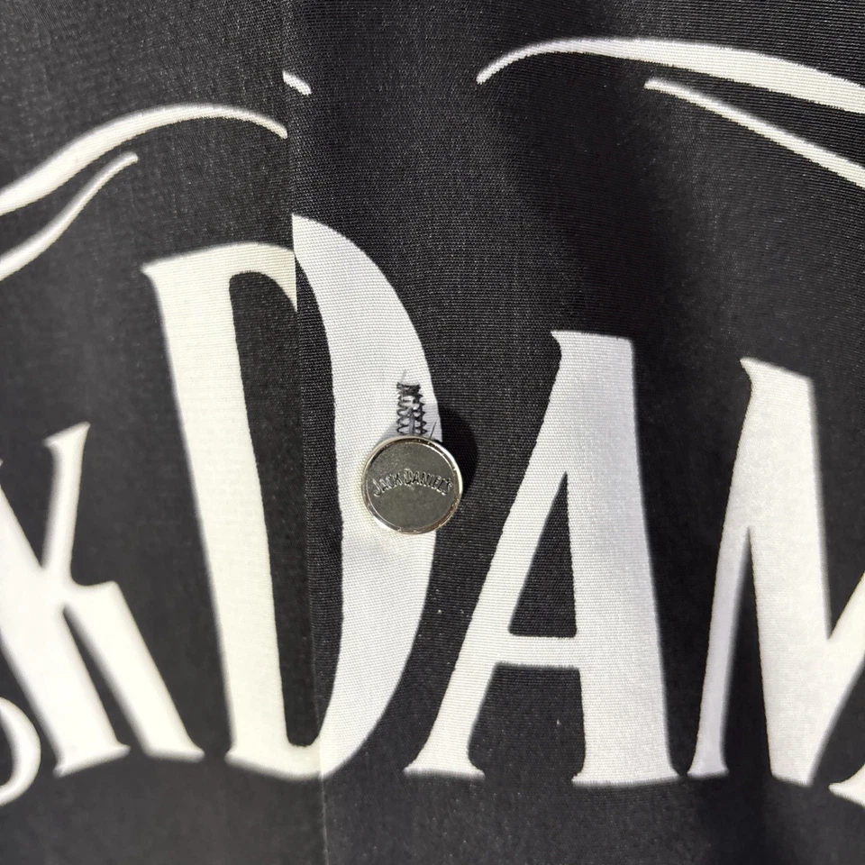 VTG Dragonfly Jack Daniels Button Down Camp Shirt Mens XL Double Sided AOP Y2K - Image 3 of 4