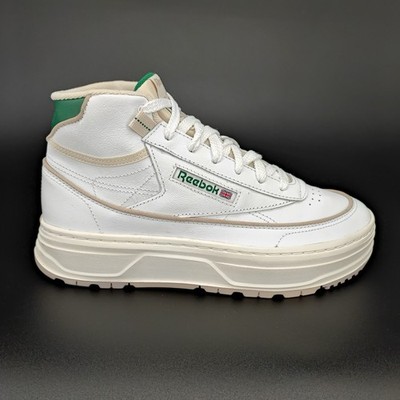 Reebok Club C Geo Mid Women s 9 US Mid Top Leather White Green HQ9912