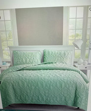 VCNY Home Quilt Set 3 Piece King SHORE Coastal Core Green King NEW NIP
