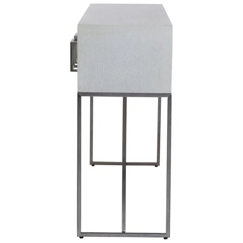 Uttermost Abaya MDF and Stainless Steel Console Table in Soft White - Picture 4 of 9