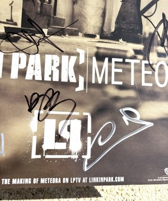 LINKIN PARK SIGNED Meteora Poster JSA LETTER OF AUTHENTICITY