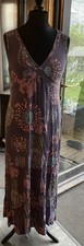 White Stuff - Purple Floral Print Stretch Jersey Sleeveless Maxi Dress - UK 16
