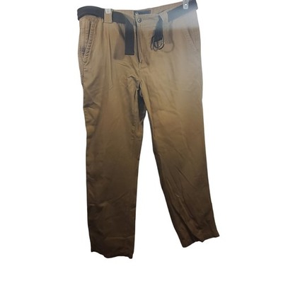 Weatherproof Mens 36x32 Camel Brown Pants with Belt Casual Comfort