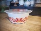 VTG Pyrex Friendship 475-B Casserole Red Bird Flowers 2.5 Qt Original Lid