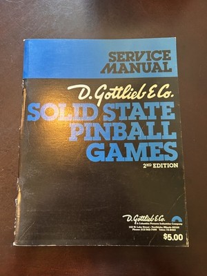 Gottlieb Solid State Pinball Games Service Manual Schematics System 1 ORIGINAL