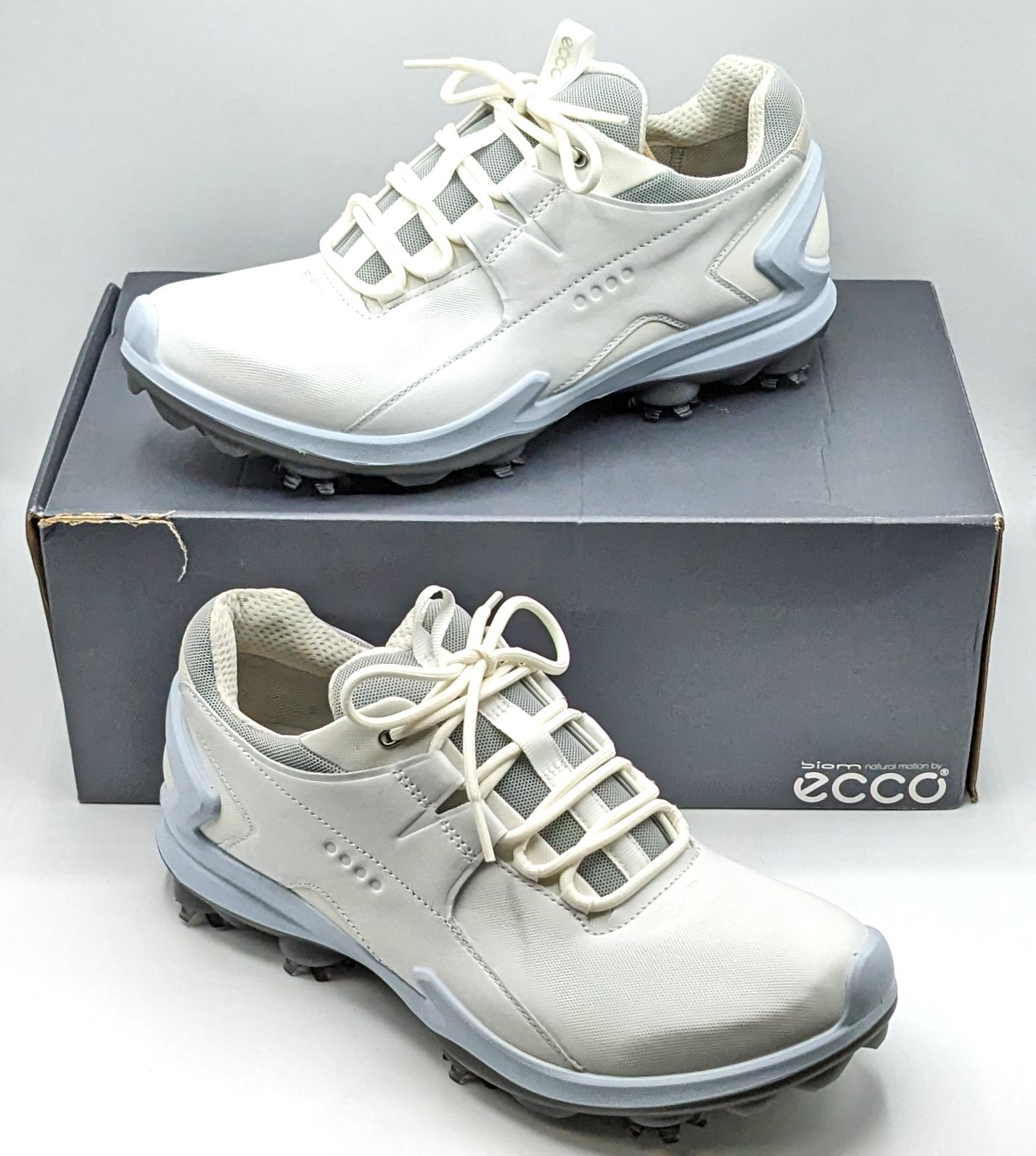 ECCO “Golf BIOM Tour” Men's Leather Waterproof Spikes Golf Shoe [White] US 7-7.5 image 8