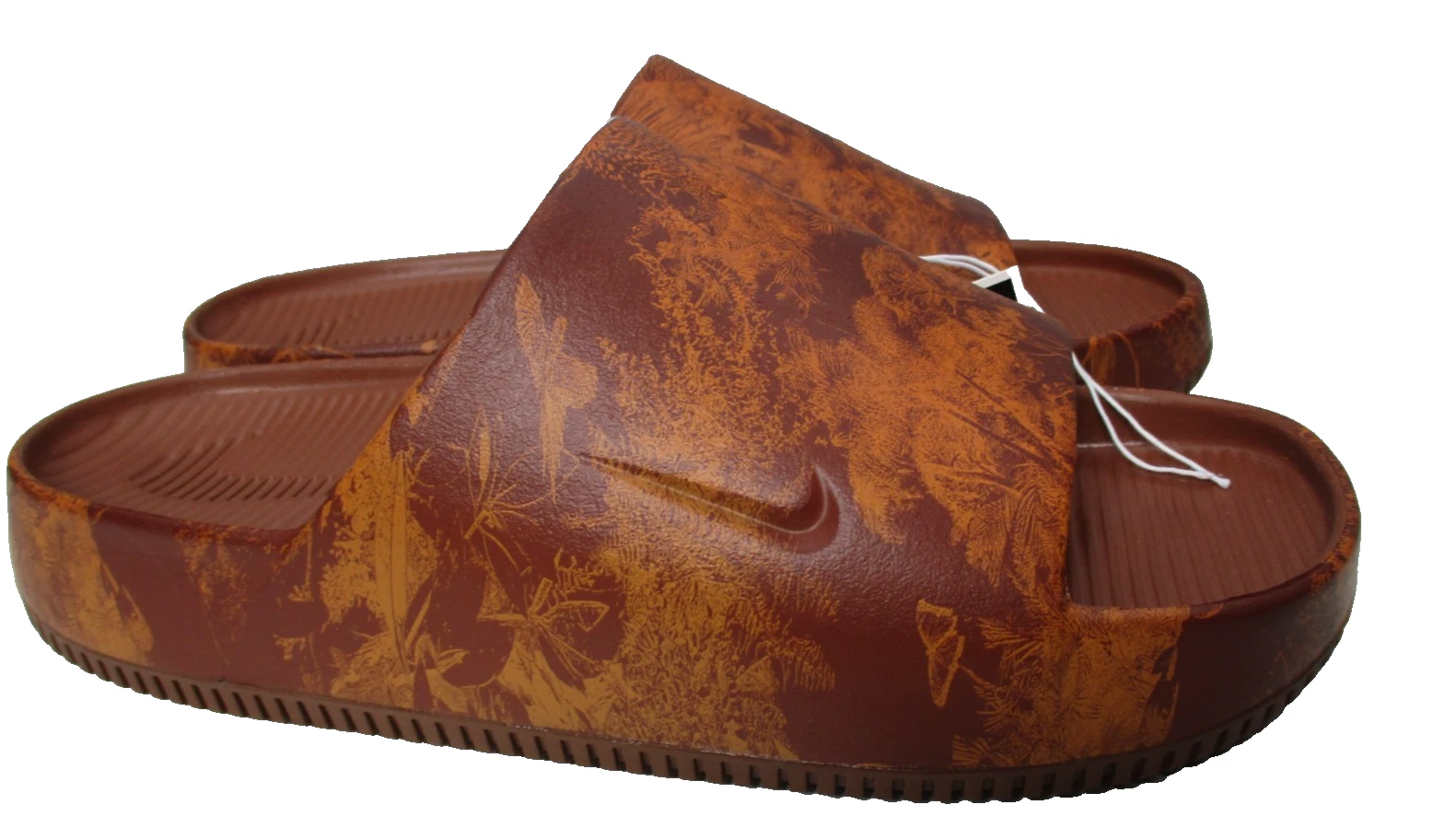Scarpe Nike Calm Slide Print da uomo taglia 10 sandali slip on marrone cannella monarca