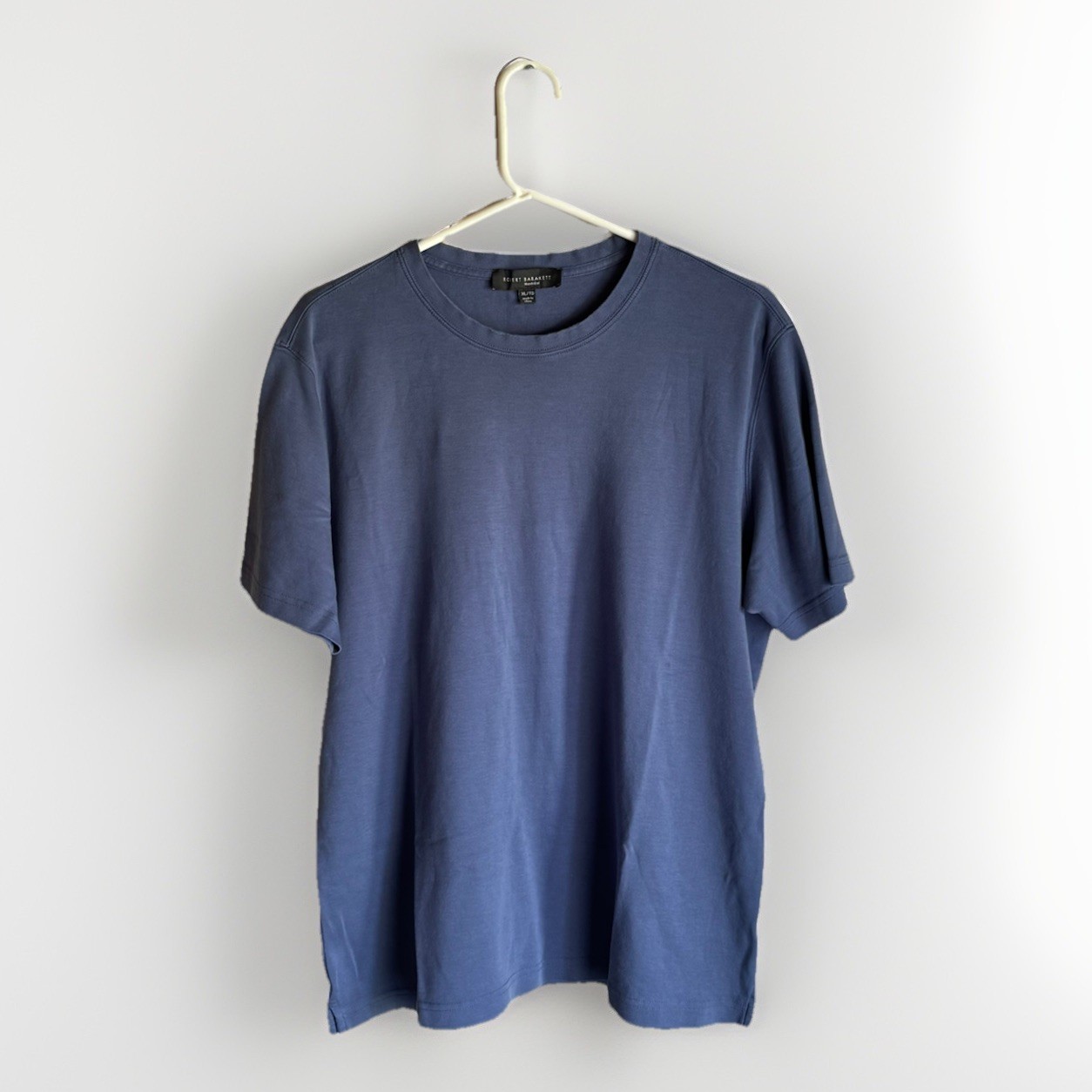 Robert Barakett T Shirt Mens XL Blue Pima Cotton Minimalist Tee Crew Neck